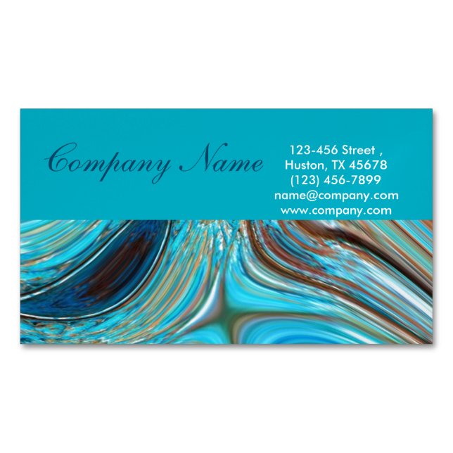 western country turquoise swirls watercolor 	Magnetic business card (Front)