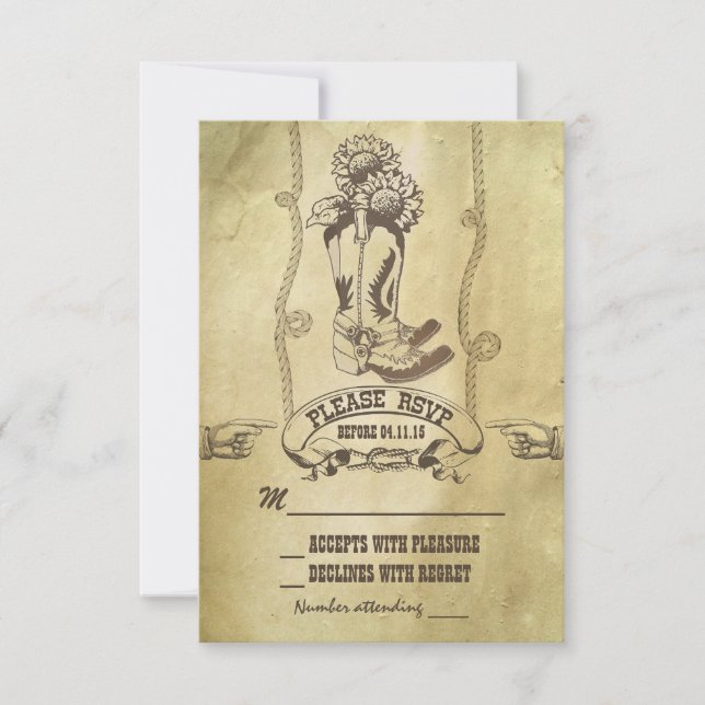 western country wedding RSVP (Front)