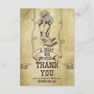 western country wedding thank you cards