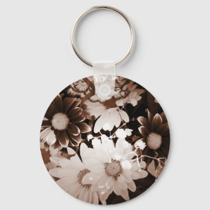 western country wildflower summer daisy key ring
