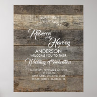 western country woodgrain barn wedding welcome