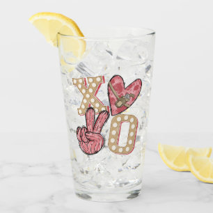 Western Country Xoxo Hugs and Kisses Glass