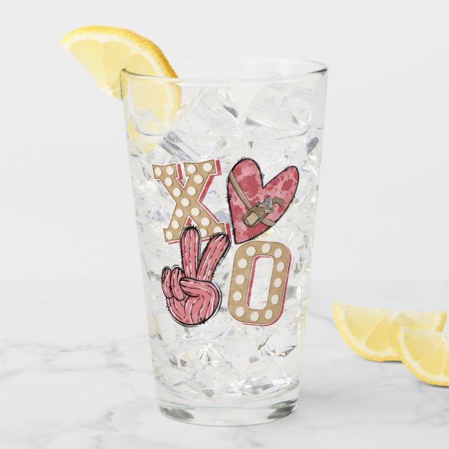 Western Country Xoxo | Hugs and Kisses Glass (Front Ice)