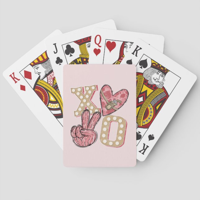 Western Country Xoxo | Hugs and Kisses Playing Cards (Back)