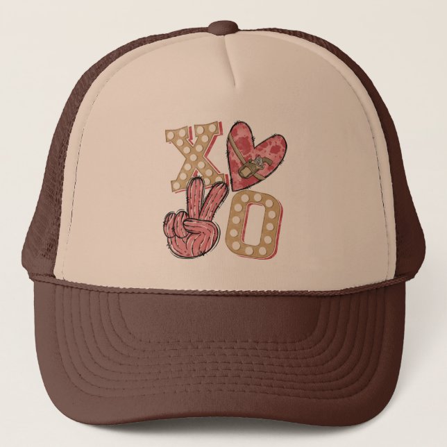 Western Country Xoxo | Hugs and Kisses Trucker Hat (Front)
