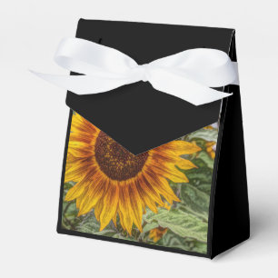 western country yellow sunflower wedding favour box