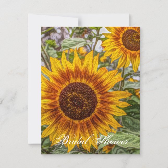 western country yellow sunflower wedding invitation (Front)
