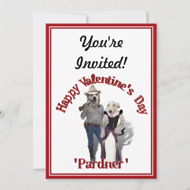 Western Couple Cowboy Dog Invitation (Front)