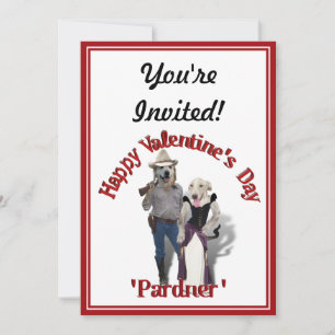 Western Couple Cowboy Dog Invitation