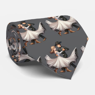 Western Couple Dancing Waltz  Tie