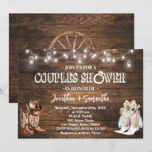 Western Couples Shower Country Barn Wedding Shower Invitation