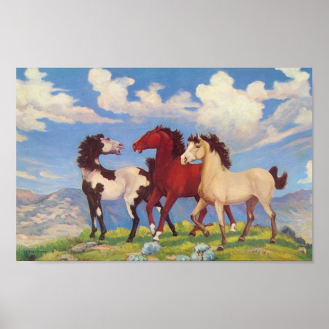 Western Cow Ponies Poster (Front)