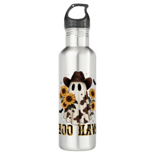 Western Cow Spot Spooky Ghost Boo Haw 710 Ml Water Bottle