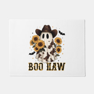 Western Cow Spot Spooky Ghost Boo Haw Doormat
