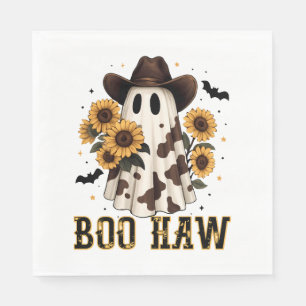 Western Cow Spot Spooky Ghost Boo Haw Napkin