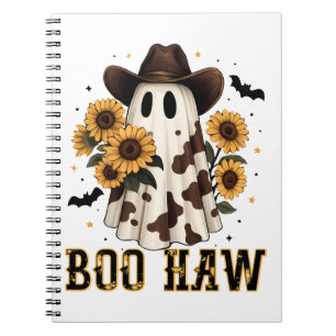 Western Cow Spot Spooky Ghost Boo Haw Notebook