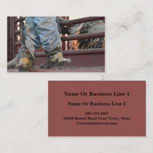 Western Cowboy And Rodeo Bull Business Cards