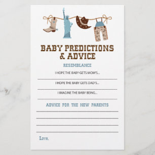 Western Cowboy Baby Shower Advice and Predictions Flyer