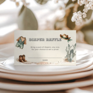 Western Cowboy Baby Shower Diaper Raffle Enclosure Card