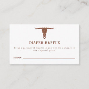 Western Cowboy Baby Shower Diaper Raffle Ticket Enclosure Card