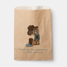 Western Cowboy Baby Shower Favour Bag