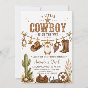 Western Cowboy Baby Shower Invitation