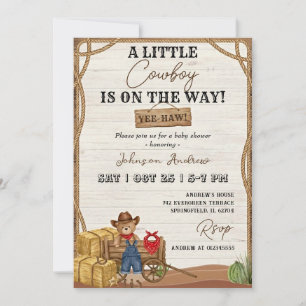 Western Cowboy Baby Shower Invitation