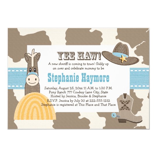 Western Cowboy Baby Shower Invitations