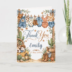 Western Cowboy Baby Shower Thank You Card