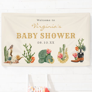 Western Cowboy Baby Shower Welcome Banner