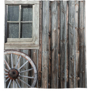 Western Cowboy Barn Shower Curtain