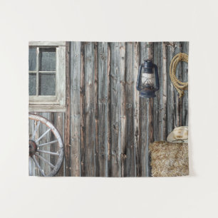 Western Cowboy Barn Tapestry