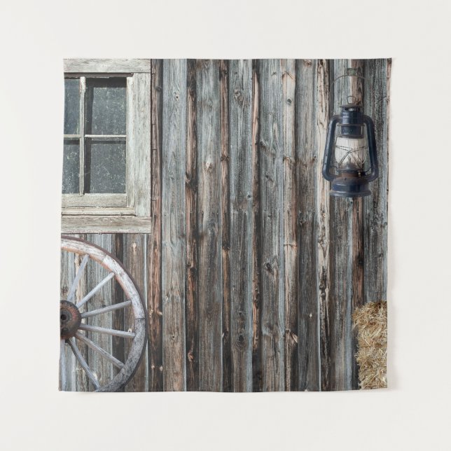 Western Cowboy Barn Tapestry (Front)