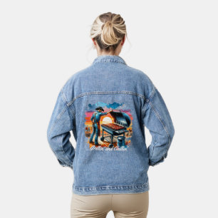 Western Cowboy BBQ Grillin' and Chillin' Denim Jacket