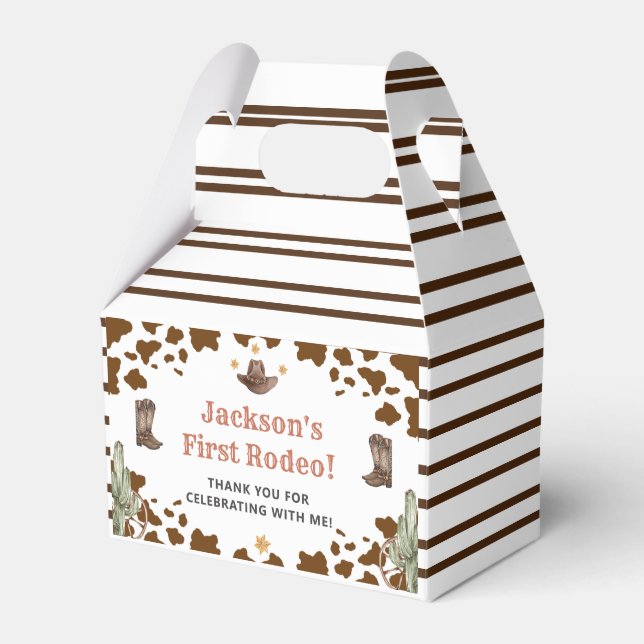 Western Cowboy Birthday Party Favour Box (Front Side)