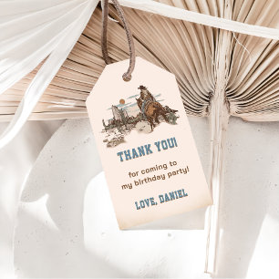 Western Cowboy Birthday Party Gift Tags