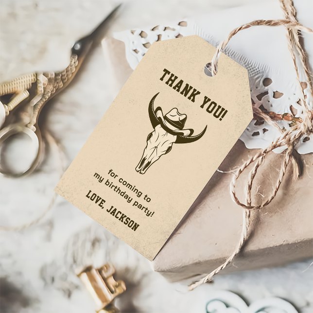  Western Cowboy Birthday Party Gift Tags (Creator Uploaded)