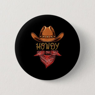 Western Cowboy Birthday Party Howdy Cowboy For Wom 6 Cm Round Badge