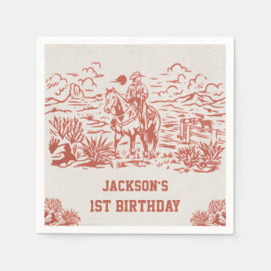 Western Cowboy Birthday Party Napkins
