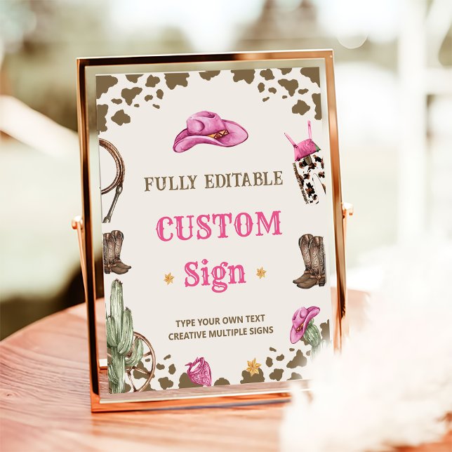 Western Cowboy Birthday Party Table Sign (Creator Uploaded)