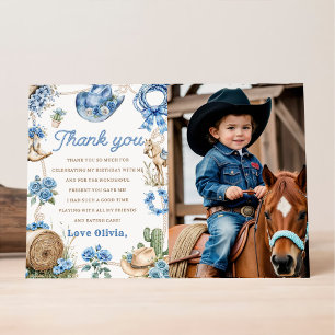 Western Cowboy Birthday Party Thank You Card