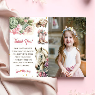 Western Cowboy Birthday Thank You Card