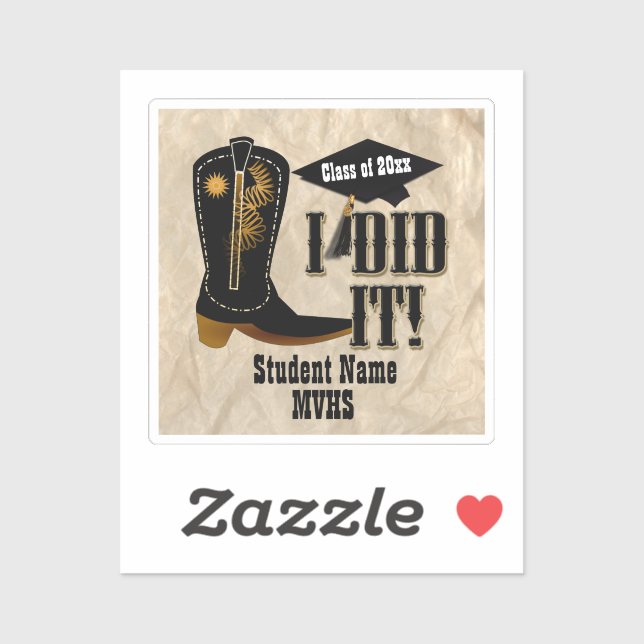Western Cowboy Boot - Graduation (Sheet)
