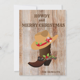 Western Cowboy Boot Hat Christmas Holiday