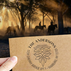 Western Cowboy Boot Stitch Pattern Return Address  Self-inking Stamp