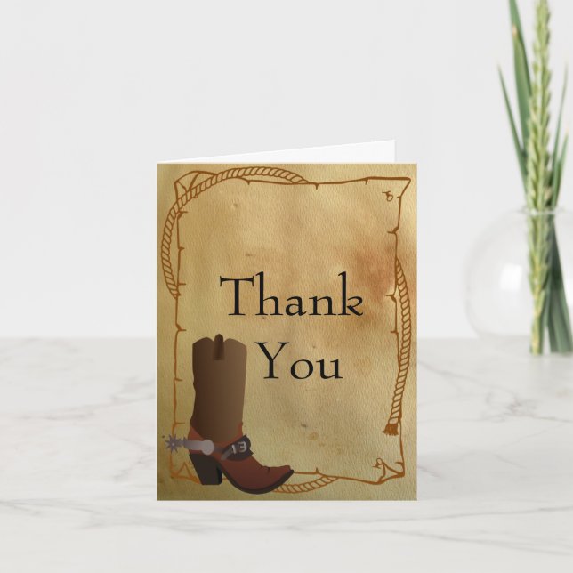 Western Cowboy Boot Thank You (Front)