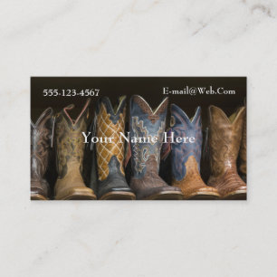 Western  Cowboy Boots Business Card Template
