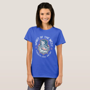 Western Cowboy Boots Floral T-Shirt