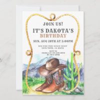 Western Cowboy Boots Hat Birthday Party