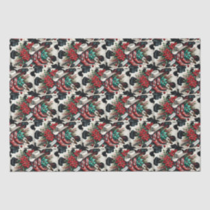 Western Cowboy Boots Holiday Floral Cow Hide Tissue Paper